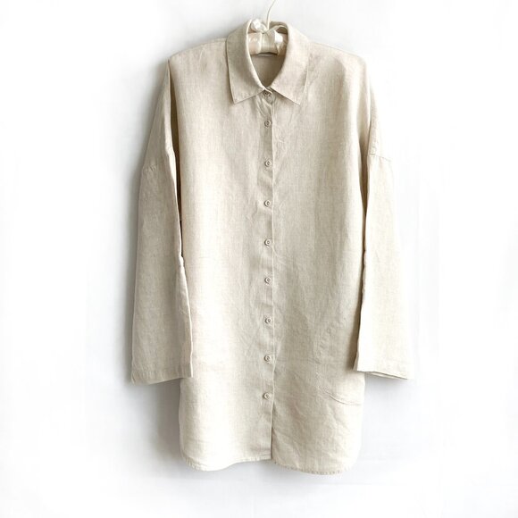 Chico's Tops - Chico's Linen Tunic Shirt with Pockets